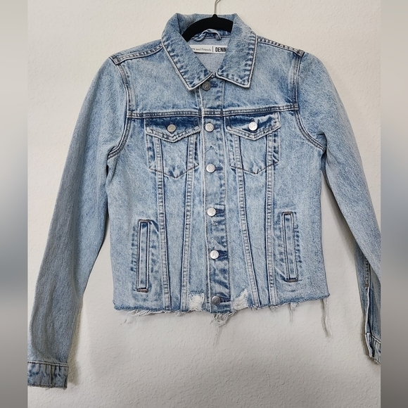 LOVERS + FRIENDS Distressed Jean Jacket - Picture 1 of 16